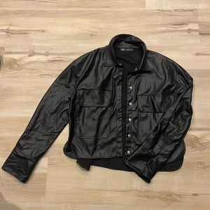 Zara leather jacket cropped